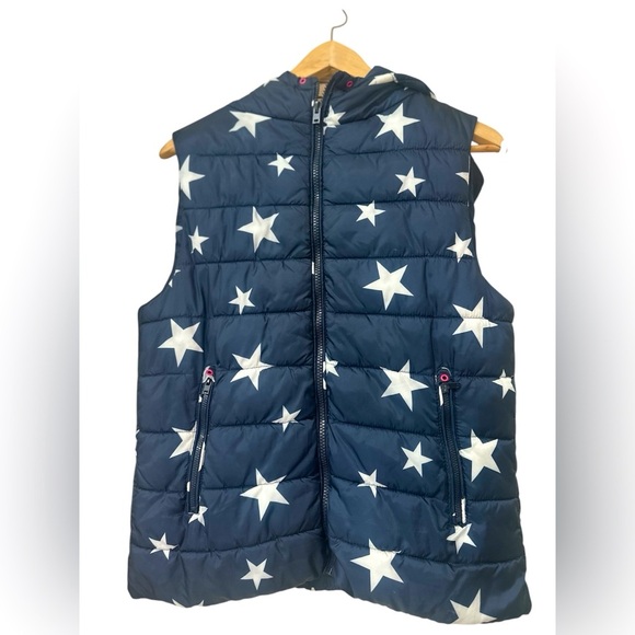 Zara Stars Vest Girls Size 13/14 Blue/White‎ - Picture 1 of 4